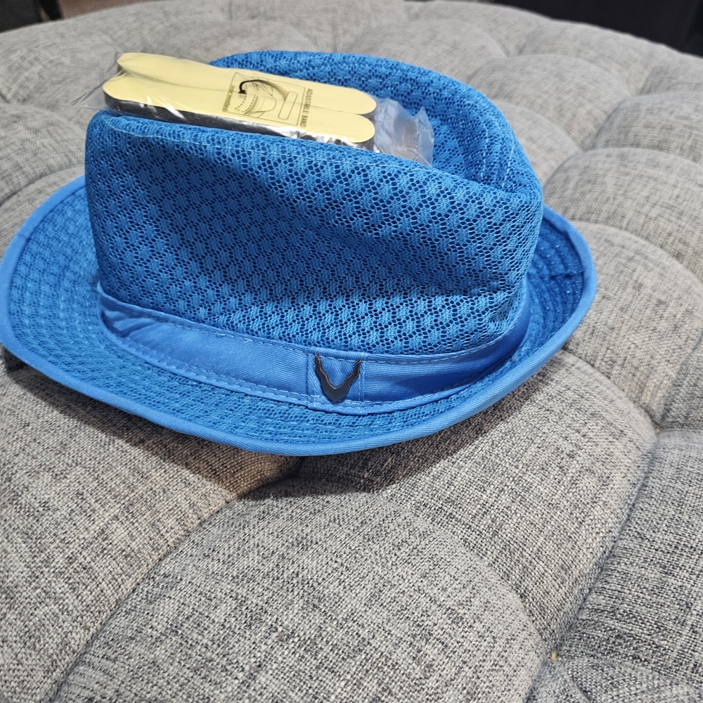Blue Mesh Fedora Hat Size Size Small /medium